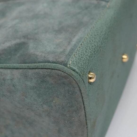 GUCCI Bamboo Hand Bag Suede Leather Gray Gold 000 123 000 123 - Picture 11 of 16